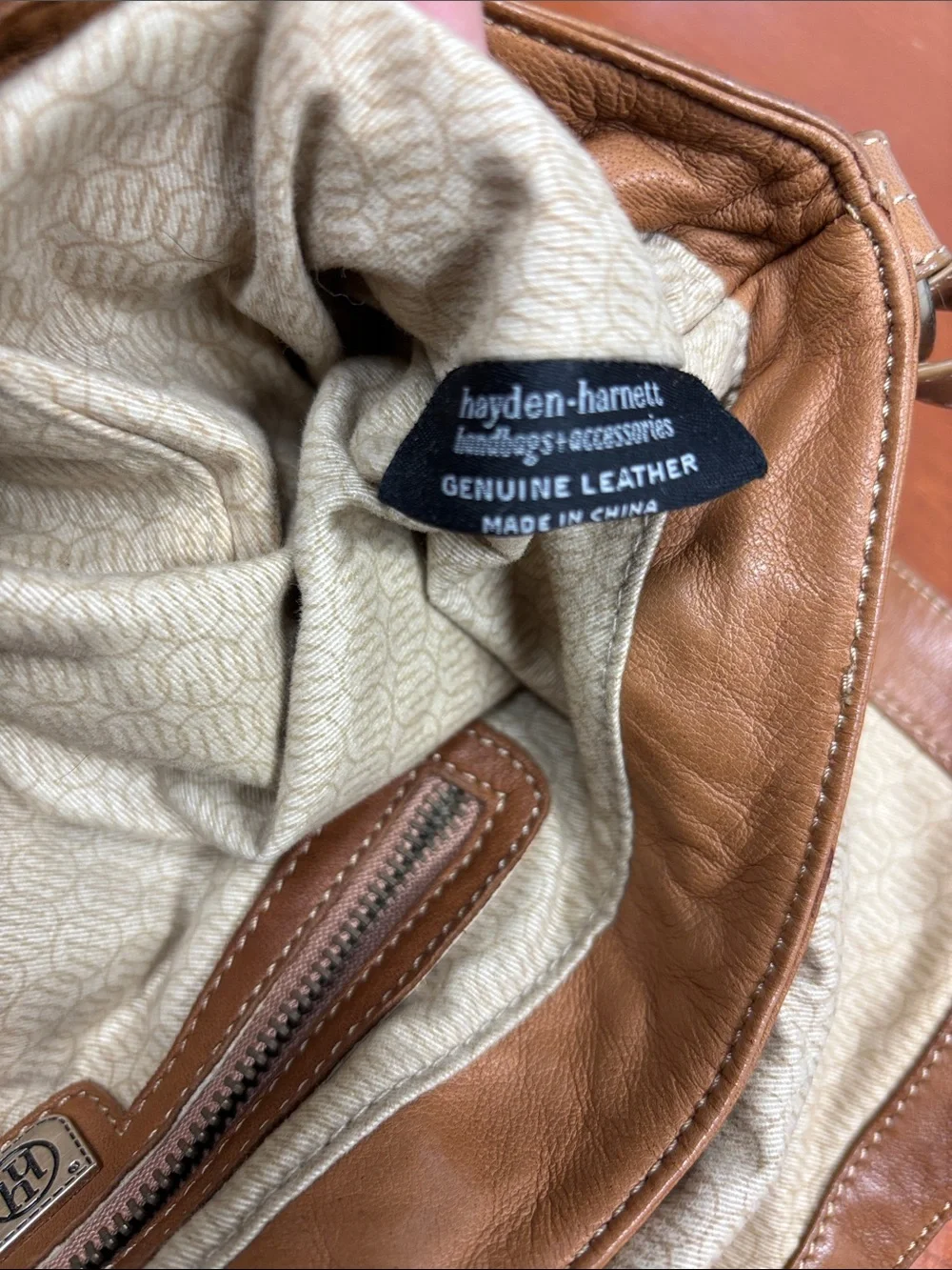 Women's Cognac Leather Shoulder Bag with Fringe Tassel